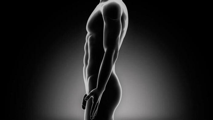 Mann macht Übungen, um seinen Penis zu vergrößern